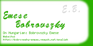 emese bobrovszky business card